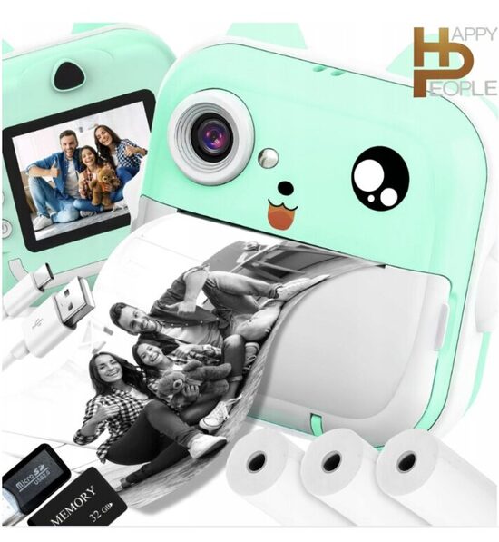 Vaikiškas momentinis fotoaparatas, terminis spausdintuvas 2 in 1